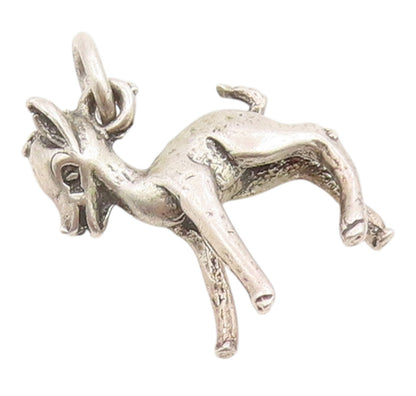 925 Sterling Silver Vintage Pendant Miniature Young Fawn Deer Charm  PT26157