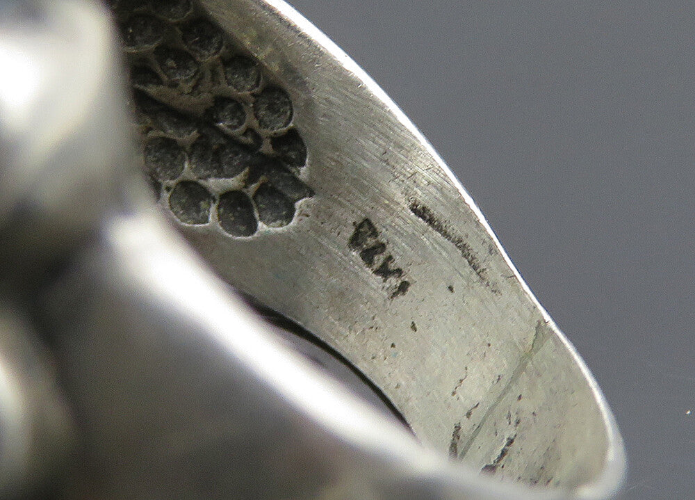 925 Sterling Silver  Vintage Shiny Fluted Wing Style Band Ring Sz 7  RG20488