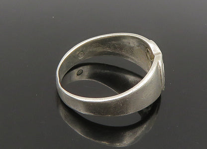 925 Sterling Silver  Vintage Shiny Swirl Love Heart Band Ring Sz 7  RG22921
