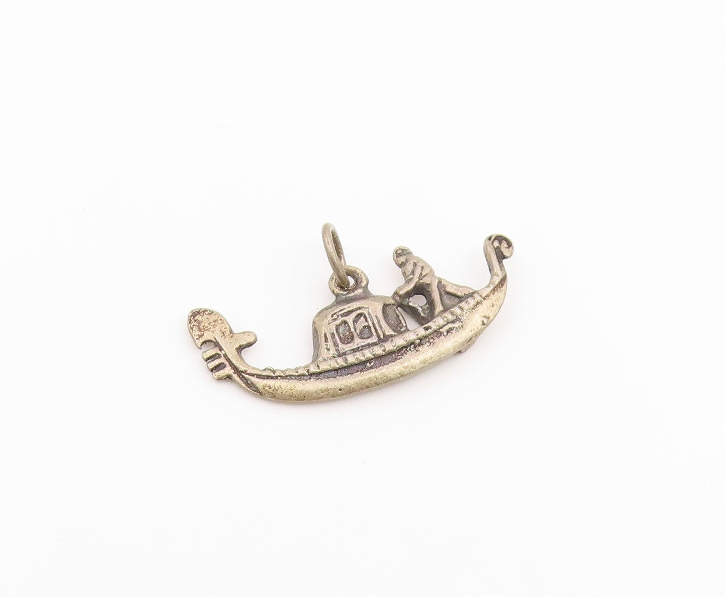 925 Sterling Silver Vintage Pendant Classic Gondola Boat Souvenir Charm  PT26585