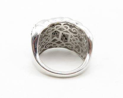 925 Sterling Silver  Cubic Zirconia & Black Hematite Band Ring Sz 5  RG13445