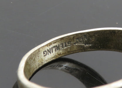 POST BELL 925 Sterling Silver Vintage Turquoise Twist Band Ring Sz 6.5 RG21093