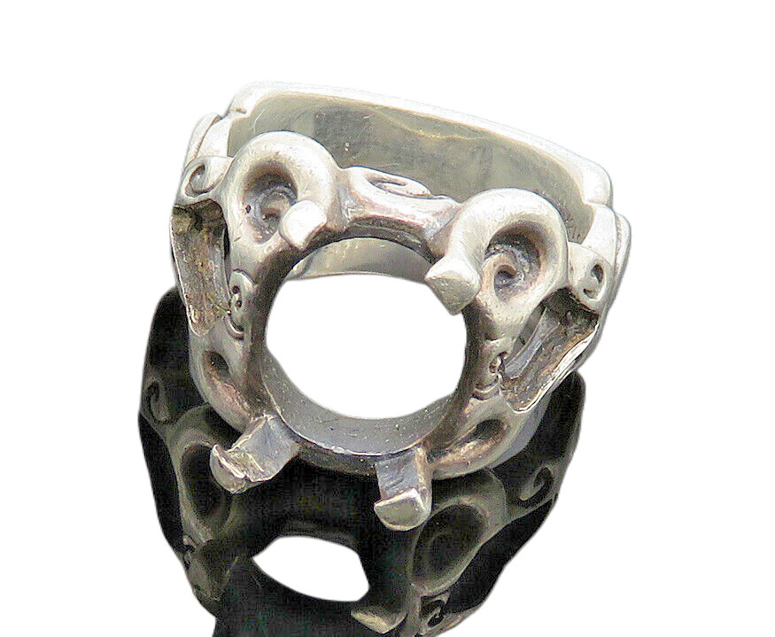 ANN KING 925 Sterling Silver  Vintage Spiral Swirl Band Ring Sz 9  RG19996