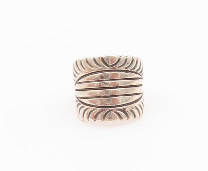 925 Sterling Silver Vintage Ring MORGAN APACHE NAVAJO Ribbed Band  Sz 8  RG36414