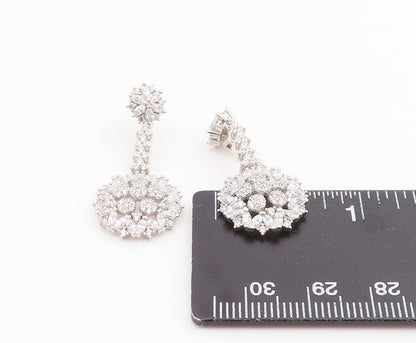 925 Sterling Silver Vintage Earrings Multi Shape CZ Elegant Floral Drop  EG14218