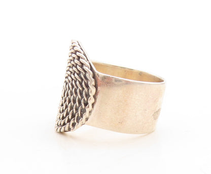 925 Sterling Silver Vintage Ring Twisted Rope Spiral Coil Carved  Sz 8  RG31645