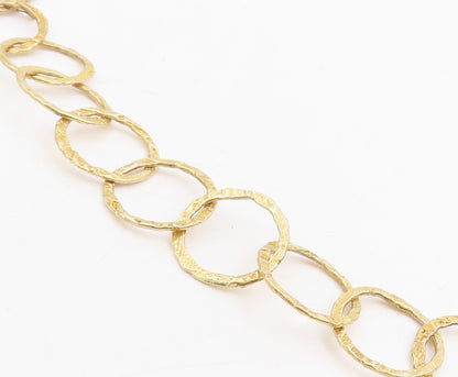 925 Sterling Silver Vintage Necklace Gold Plated Interlocking Circles  NE4765