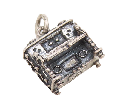 925 Sterling Silver Vintage Pendant BEAU 3D Carved Mini Piano Charm  PT23490