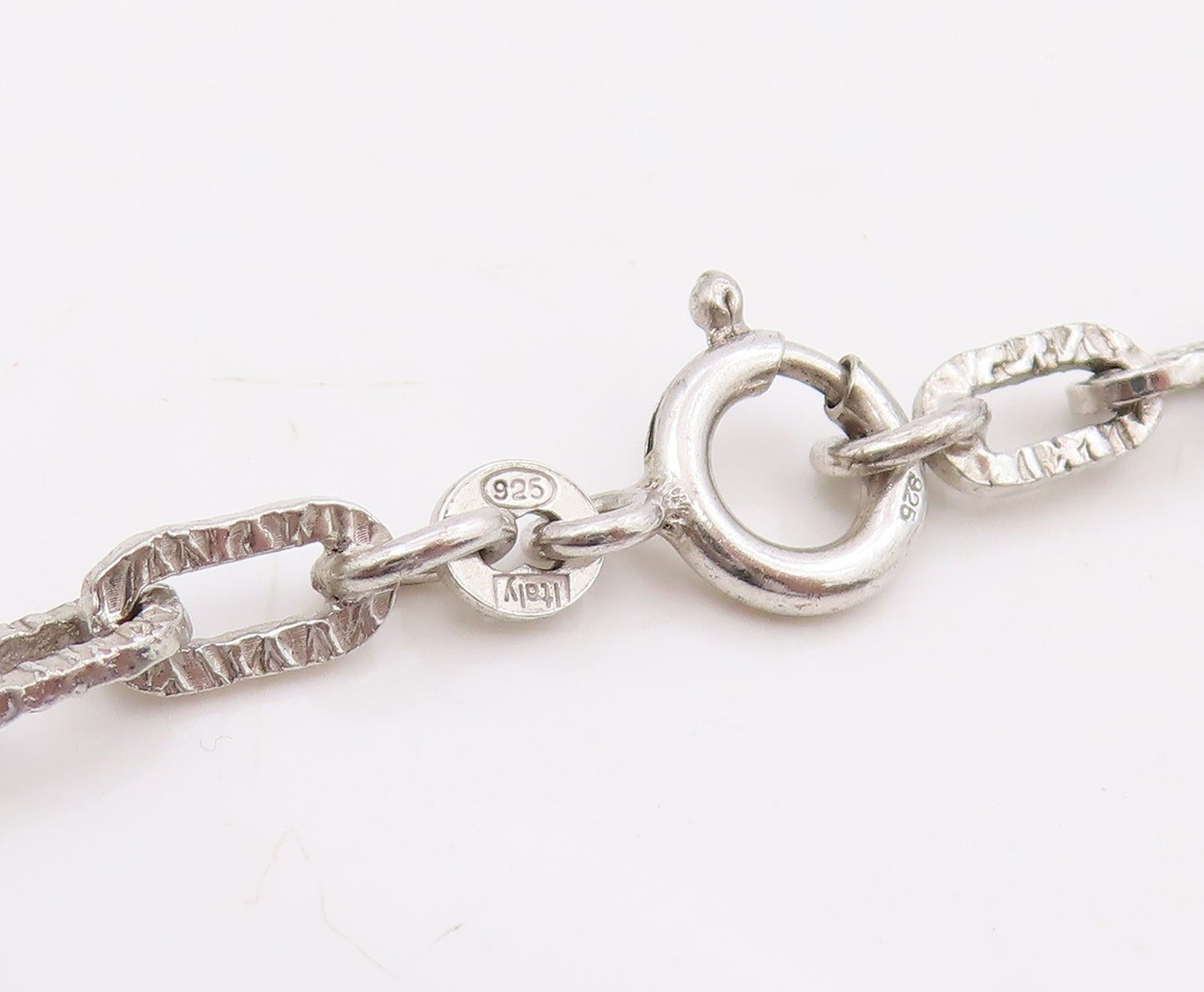925 Sterling Silver Vintage Necklace Minimalist Hollow Over Link Chain  NE4690