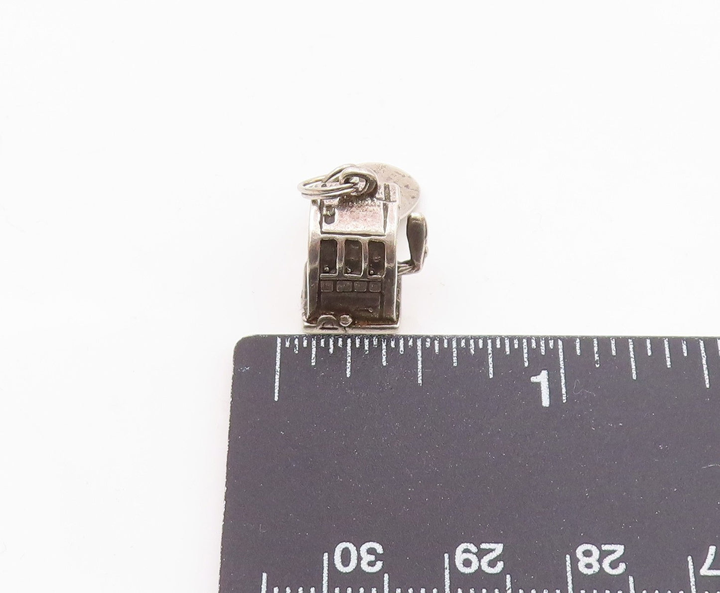 925 Sterling Silver  Vintage Slot Machine Gambling Motif Pendant  PT17829