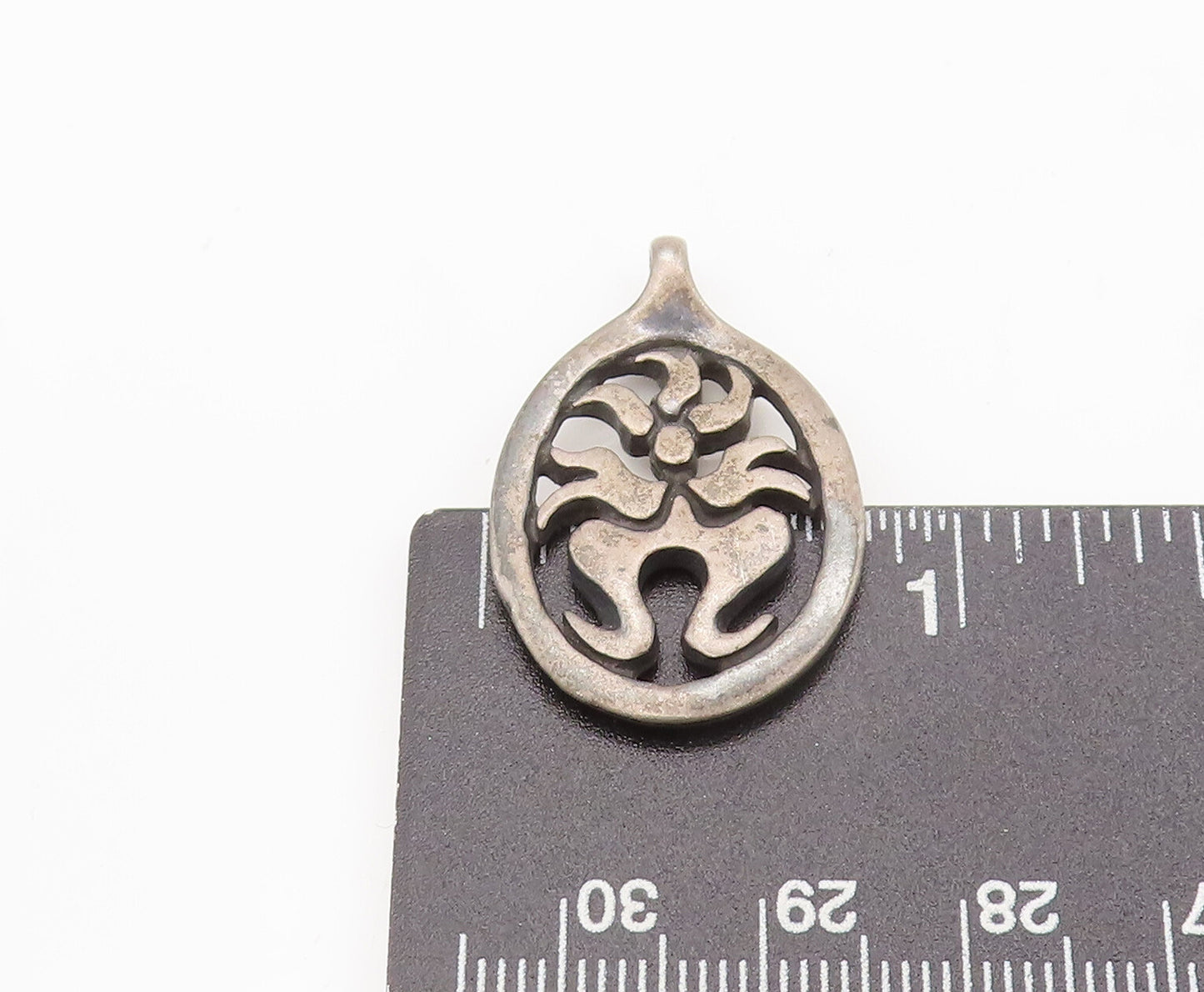 925 Sterling Silver Vintage Pendant Solid Dancer On Flame Cutout  PT22466