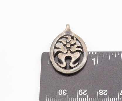 925 Sterling Silver Vintage Pendant Solid Dancer On Flame Cutout  PT22466