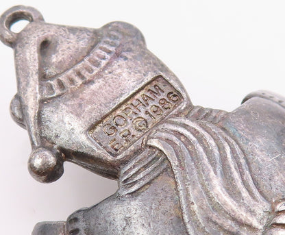 GORHAM 925 Silver  Vintage Bundled Teddy Bear With Open Arms Pendant  PT21021