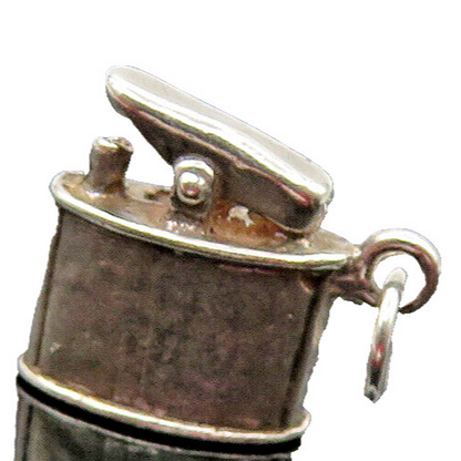 925 Sterling Silver  Vintage Petite Old Fashioned Flask Motif Pendant  PT6908