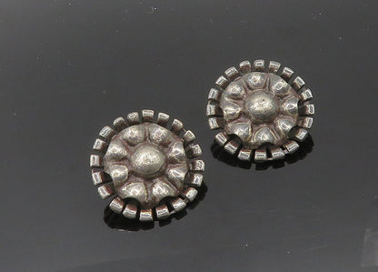 925 Sterling Silver  Vintage Antique Floral Non Pierce Earrings  EG10118