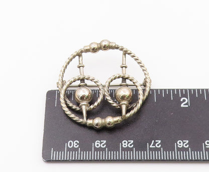 925 Sterling Silver  Vintage Shiny Open Twist Design Brooch Pin  BP7823