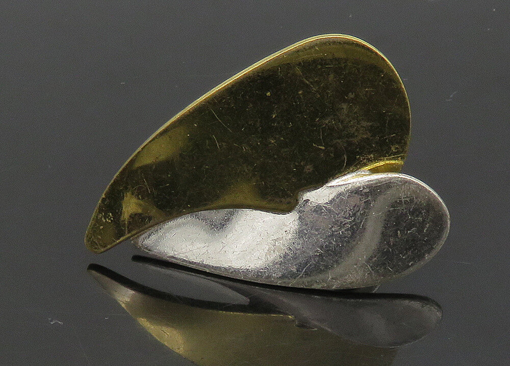 RLM STUDIO 925 Silver  Vintage Two Tone Love Heart Band Ring Sz 6  RG23107