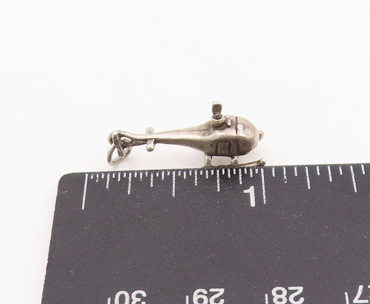 925 Sterling Silver Vintage Pendant Aviation Helicopter Chopper Charm  PT25231