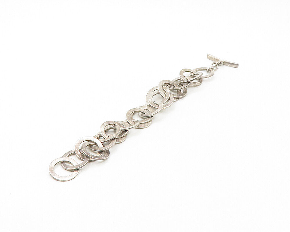SILPADA 925 Silver  Vintage Dark Tone Smooth Circle Link Chain Bracelet BT6940