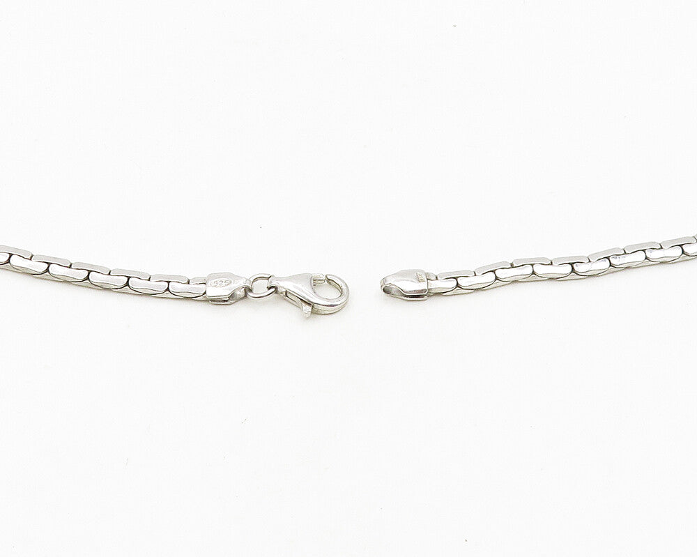 925 Sterling Silver  Vintage Shiny Textured Snake Chain Necklace  NE3038