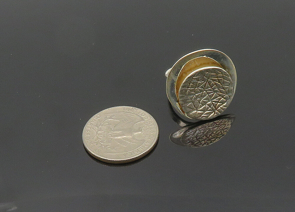 925 Sterling Silver  Vintage Shiny Etched Detail Round Band Ring Sz 6  RG20457