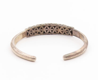 925 Sterling Silver Vintage Bracelet Solid Engraved Floral Design Cuff  BT11804