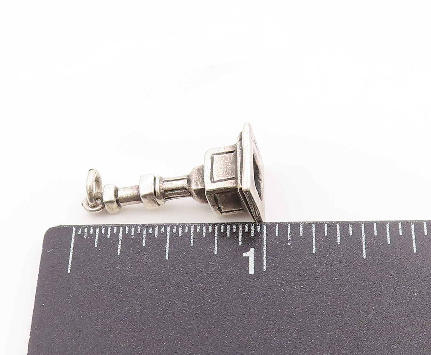 925 Sterling Silver Vintage Pendant Etched Miniature Tibetan Stupa Charm PT25018