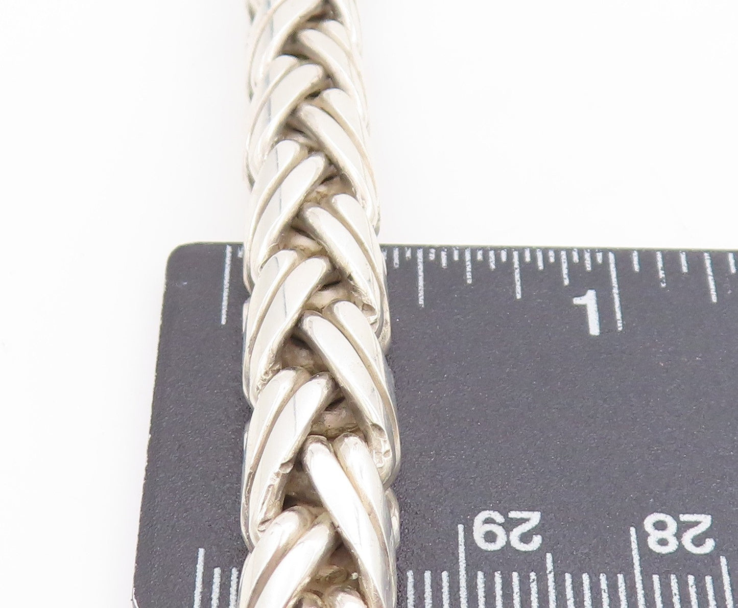 925 Sterling Silver Vintage Necklace Solid Intertwined Byzantine Chain  NE4621