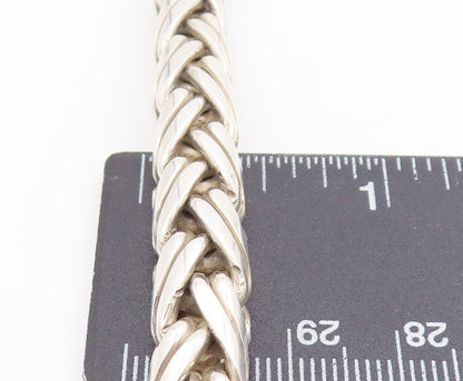 925 Sterling Silver Vintage Necklace Solid Intertwined Byzantine Chain  NE4621