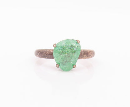 925 Sterling Silver Vintage Ring Minimalist Brutalist Gemstone  Sz 7  RG32365