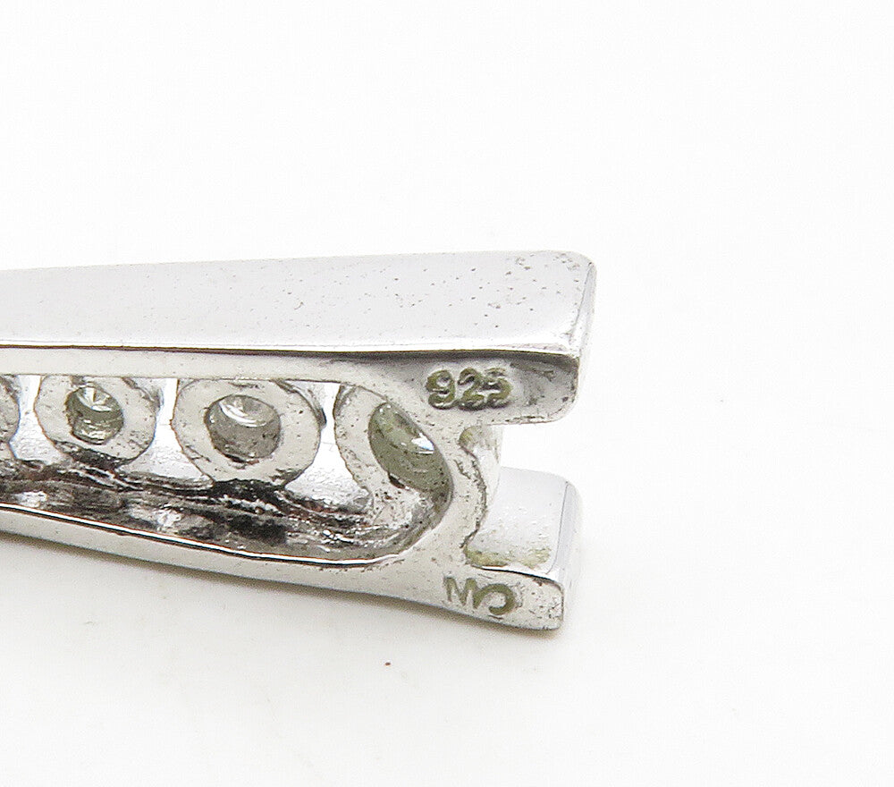 925 Sterling Silver  Shiny Genuine Diamonds Graduated Pendant  PT12992