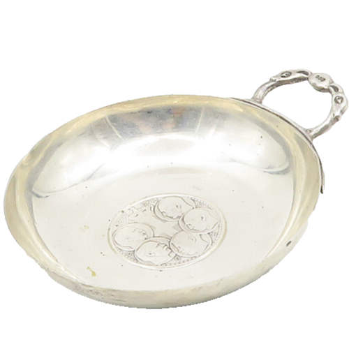 GREECE 925 Sterling Silver  Vintage Antique Round Coin Candy Dish  TR2517