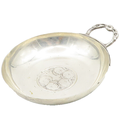 GREECE 925 Sterling Silver  Vintage Antique Round Coin Candy Dish  TR2517