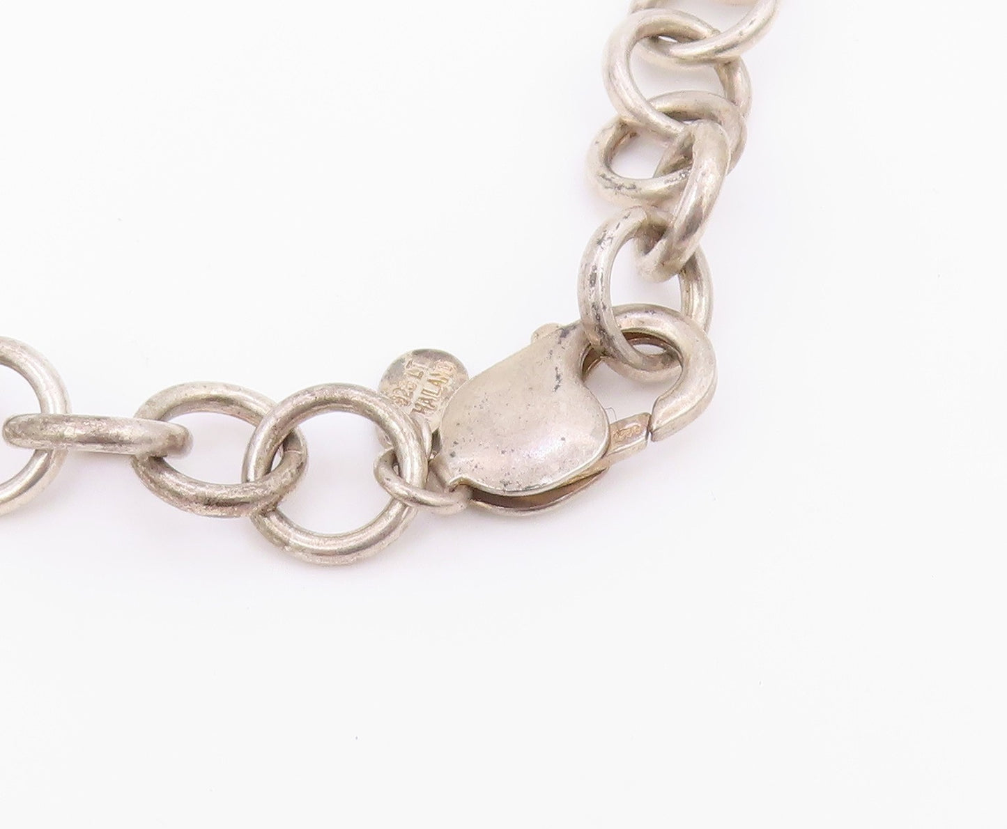 925 Silver  Vintage Hollow Cube Shape Abstract Rolo Chain Necklace  NE3885