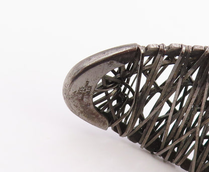 925 Sterling Silver Vintage Bracelet MILOR Intertwined Tangle Mesh Cuff  BT11953