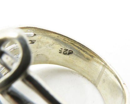 925 Sterling Silver  Vintage Shiny Treble Clef Music Band Ring Sz 6  RG19664