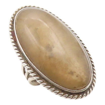 925 Sterling Silver Vintage Ring ZUNI Cabochon Gemstone Band  Sz 9.5  RG36073