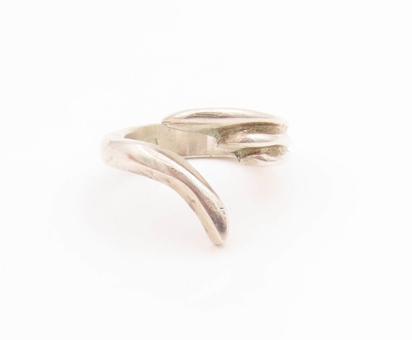 925 Sterling Silver Vintage Ring Solid Barbed Wire Bypass Band  Sz 6  RG33770