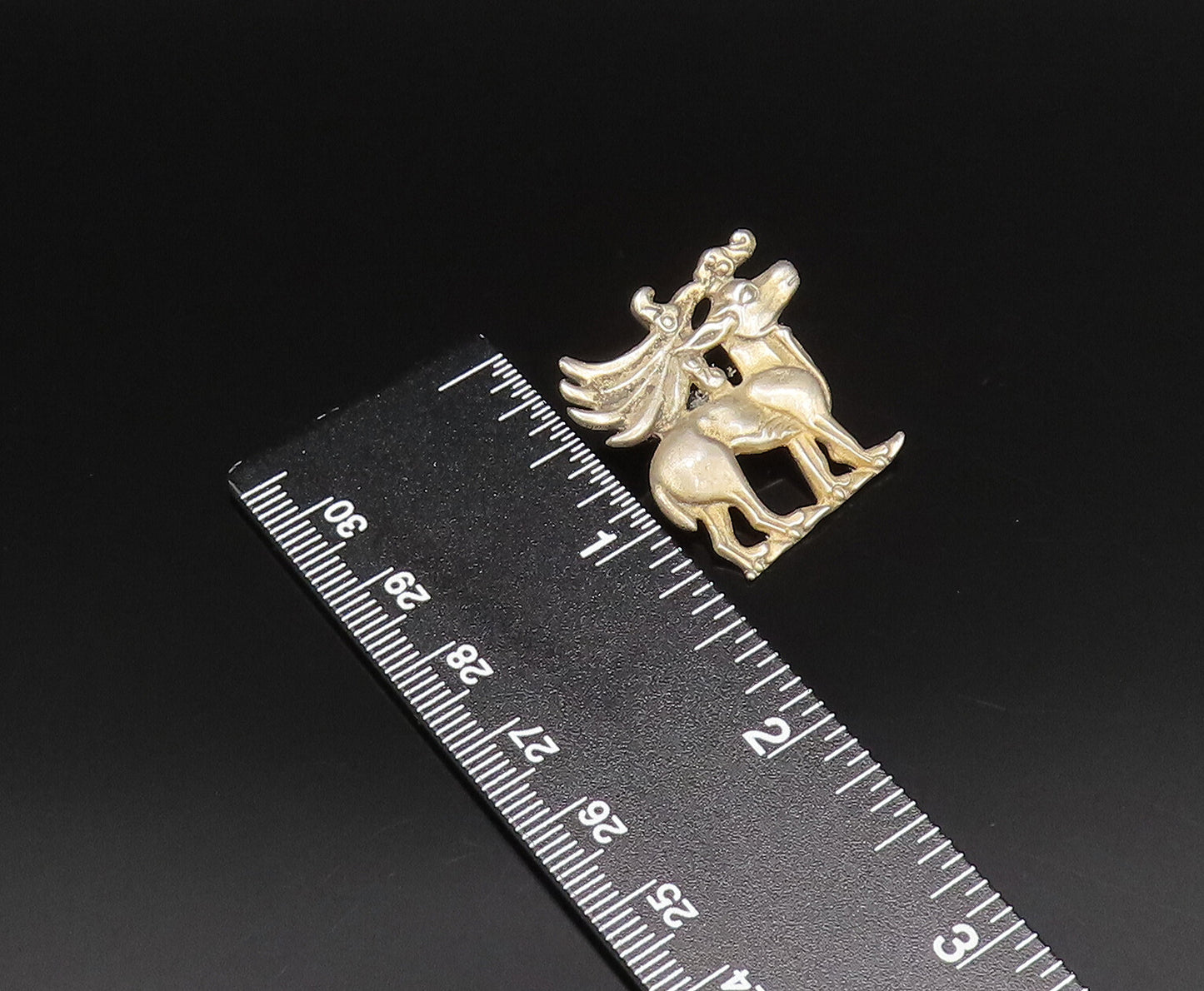 MMA 925 Sterling Silver  Vintage Royal Donkey Animal Brooch Pin  BP9857