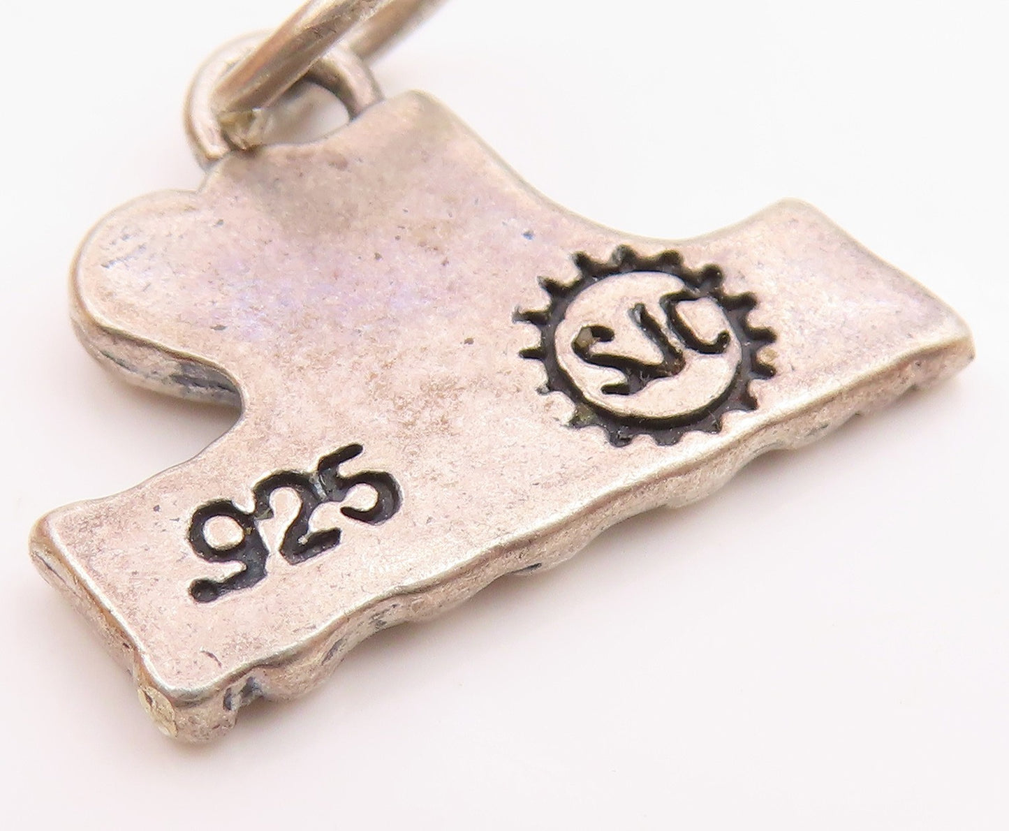925 Sterling Silver  Vintage Shiny Heart I Love Music Pendant  PT19174