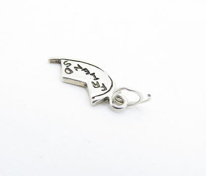 925 Sterling Silver  Vintage Petite Friends Love Heart Half Pendant  PT4058