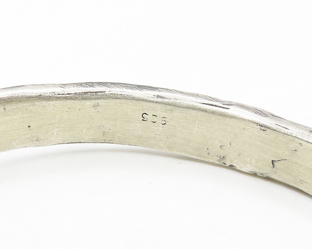 925 Sterling Silver  Vintage Dark Tone Arrow Pattern Cuff Bracelet  BT6760