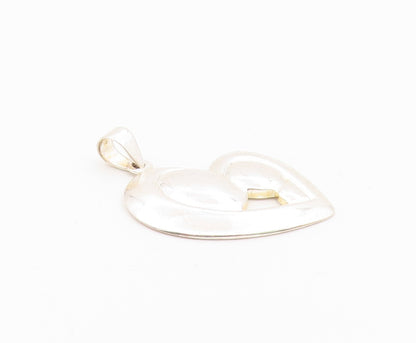 925 Silver  Vintage Love Is Patient Love Is Kind Heart Charm Pendant  PT20744
