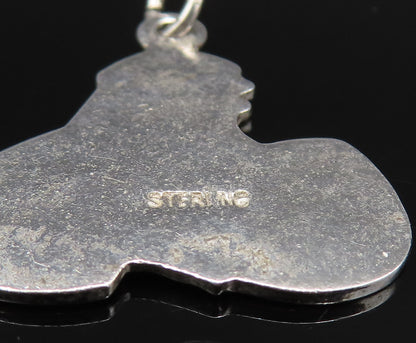 925 Sterling Silver  Vintage Enamel Chick Hatching From Egg Pendant  PT21213