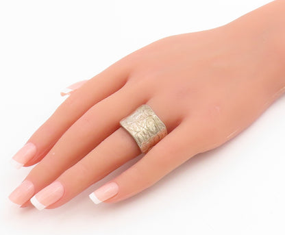 925 Sterling Silver Vintage Ring SILPADA Etched Statement Band  Sz 9.5  RG34761