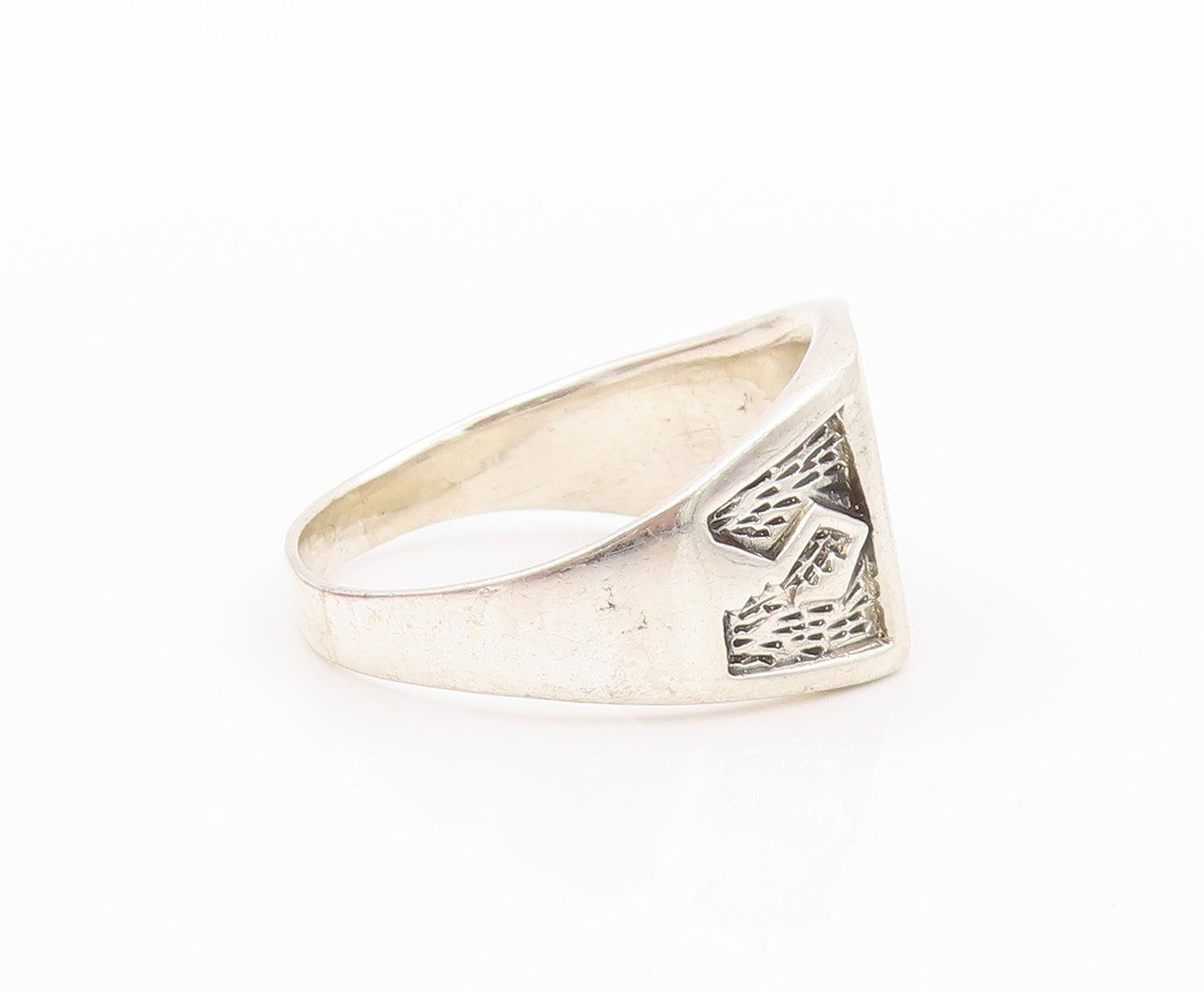 925 Sterling Silver Vintage Ring Solid Carved Kokopelli  Sz 5  RG32292