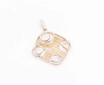 925 Sterling Silver Vintage Pendant NORWAY Modernist Spiral Celtic Knot  PT25623