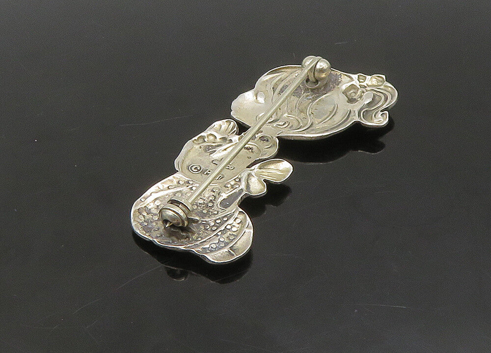 925 Sterling Silver  Vintage Praying Little Girl Shiny Brooch Pin  BP8943