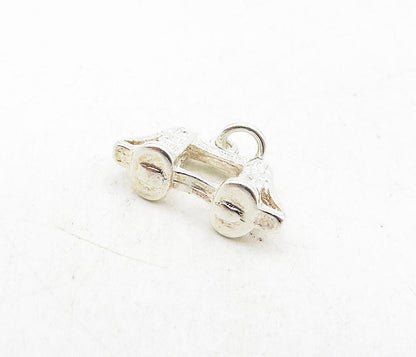 925 Sterling Silver  Vintage Petite Shiny Bridge Motif Drop Pendant  PT6851