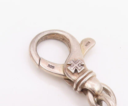 925 Sterling Silver Vintage Bracelet Solid Religious Maltese Cross Link  BT11873